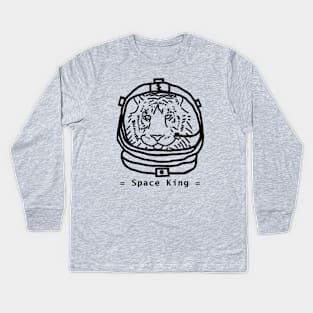 Portrait of a Space Tiger Astronaut Sci Fi Kids Long Sleeve T-Shirt